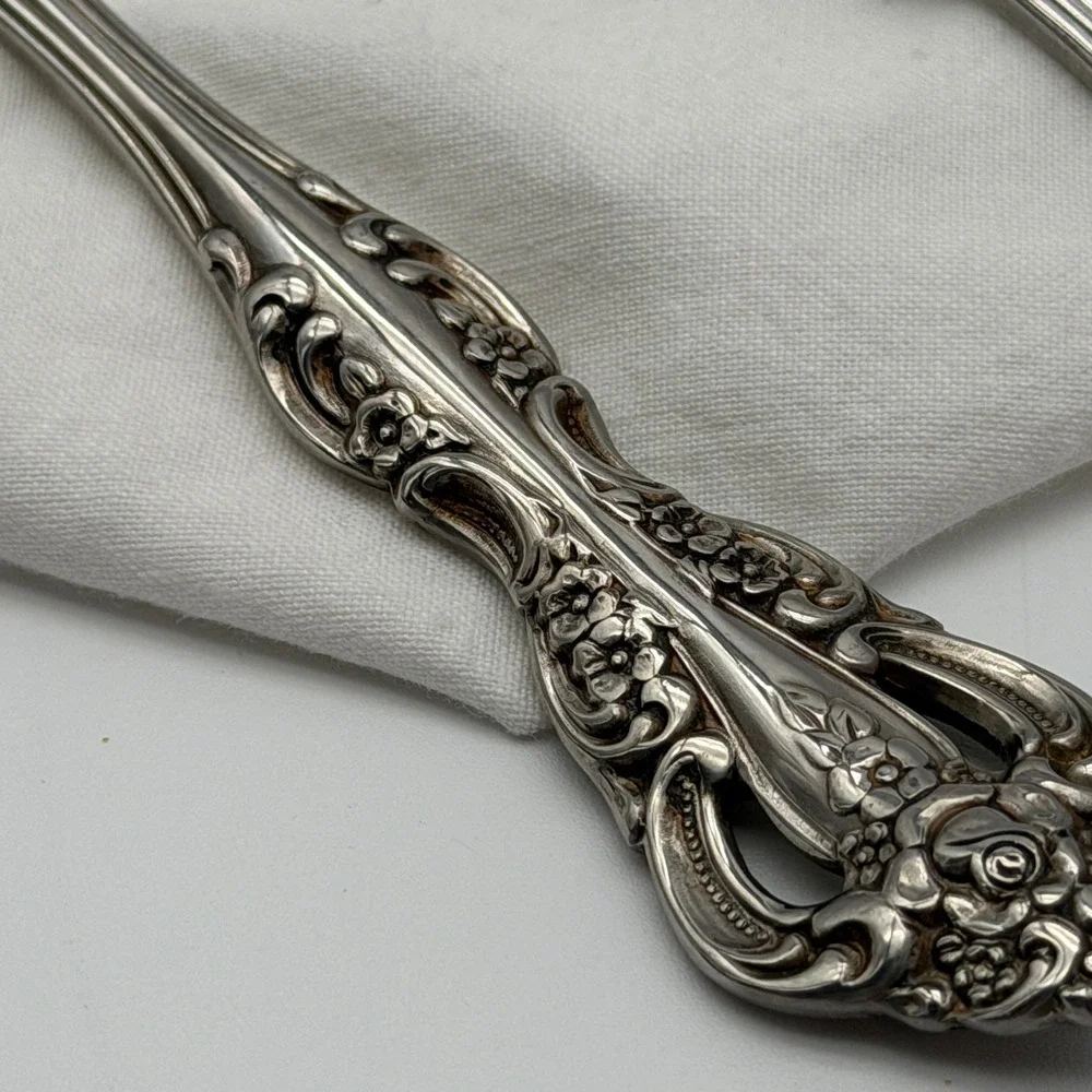Vtg Oneida Community Brahms Stainless Flatware 4 Piece Serving Set Floral Ornate